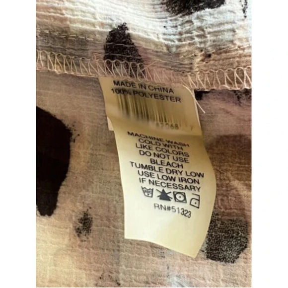 Two By Vince Camuto polka dot tunic blouse m sheer artsy Lagenlook preppy coast - Picture 7 of 9